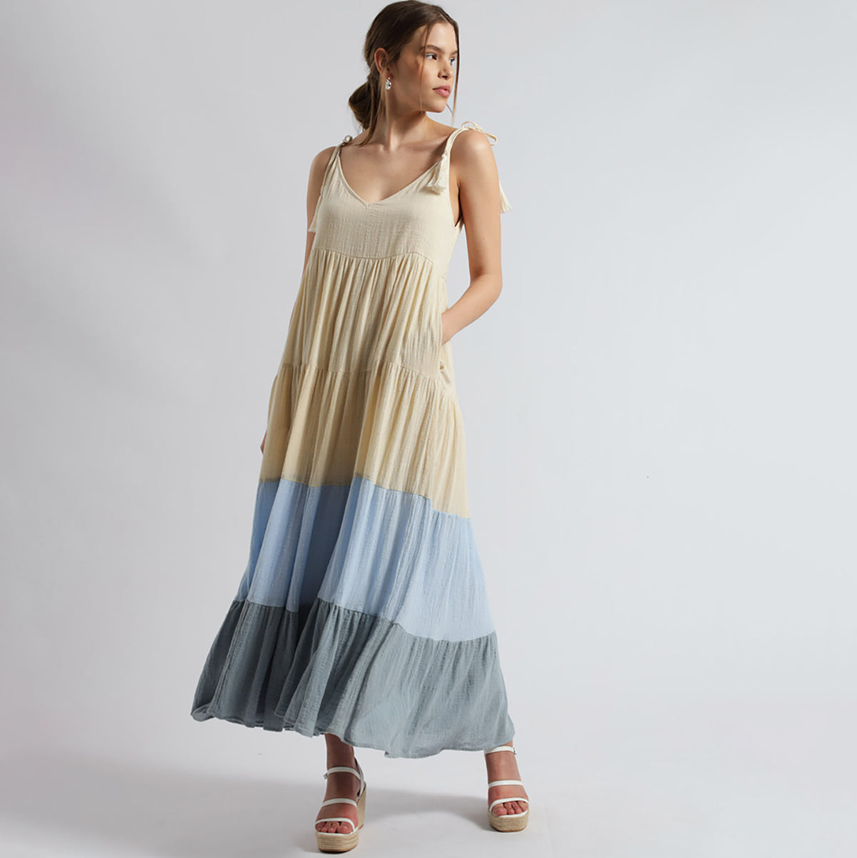 URBAN EDGE PANELED COTTON DRESS main image 0